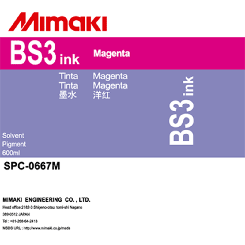 MIMAKI SPC-0667 BS3 Solvent ink pack 600ml